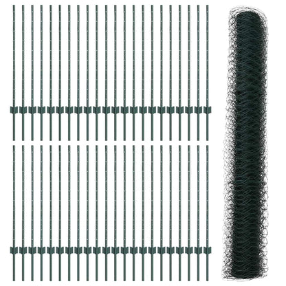 Recinzione con Posto Verde 1 x 100 m Acciaio e PVC