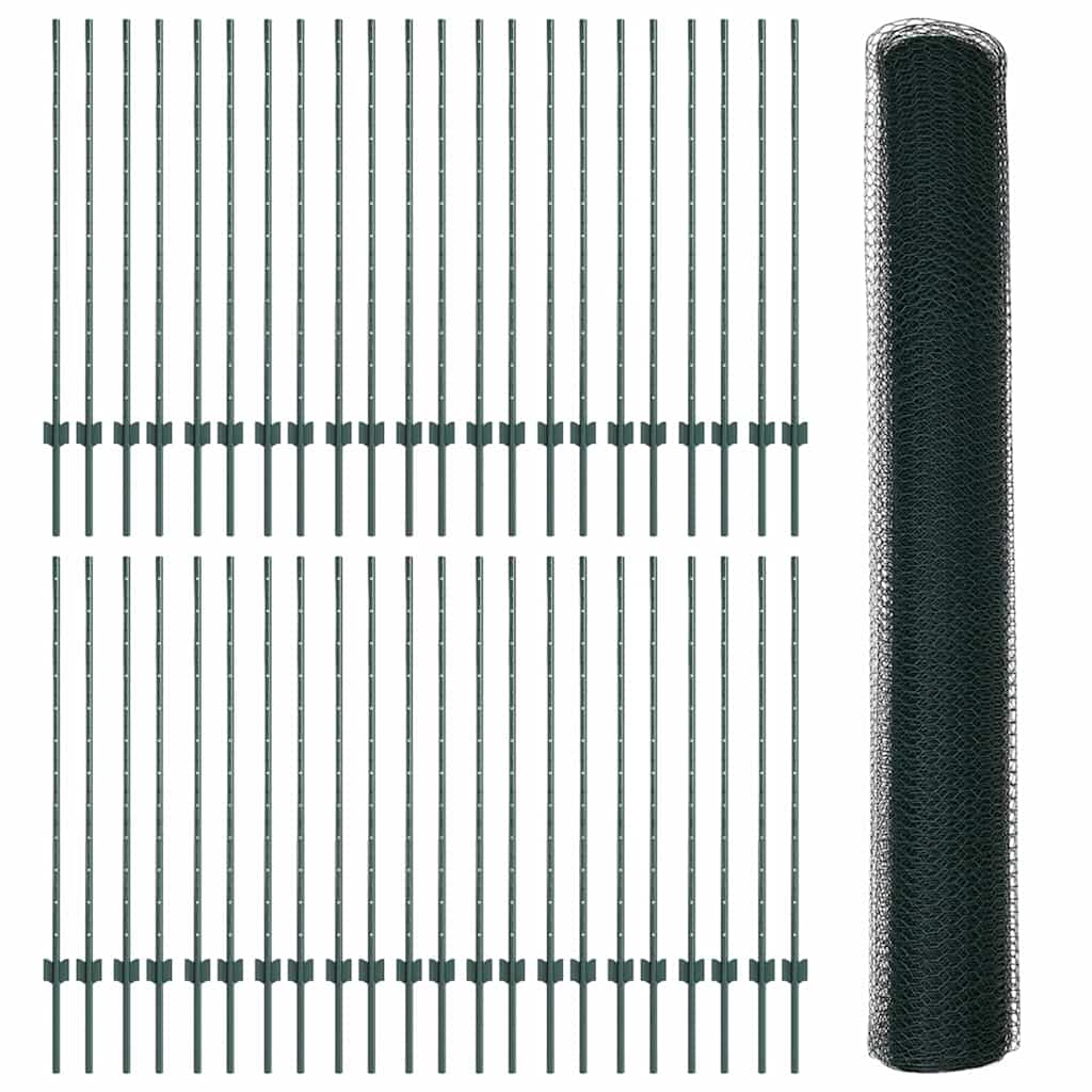 Recinzione con Posto Verde 1,2 x 100 m Acciaio e PVC