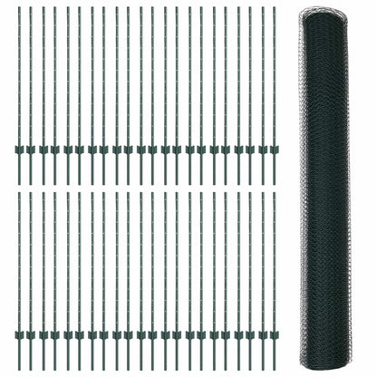 Recinzione con Posto Verde 1,2 x 100 m Acciaio e PVC