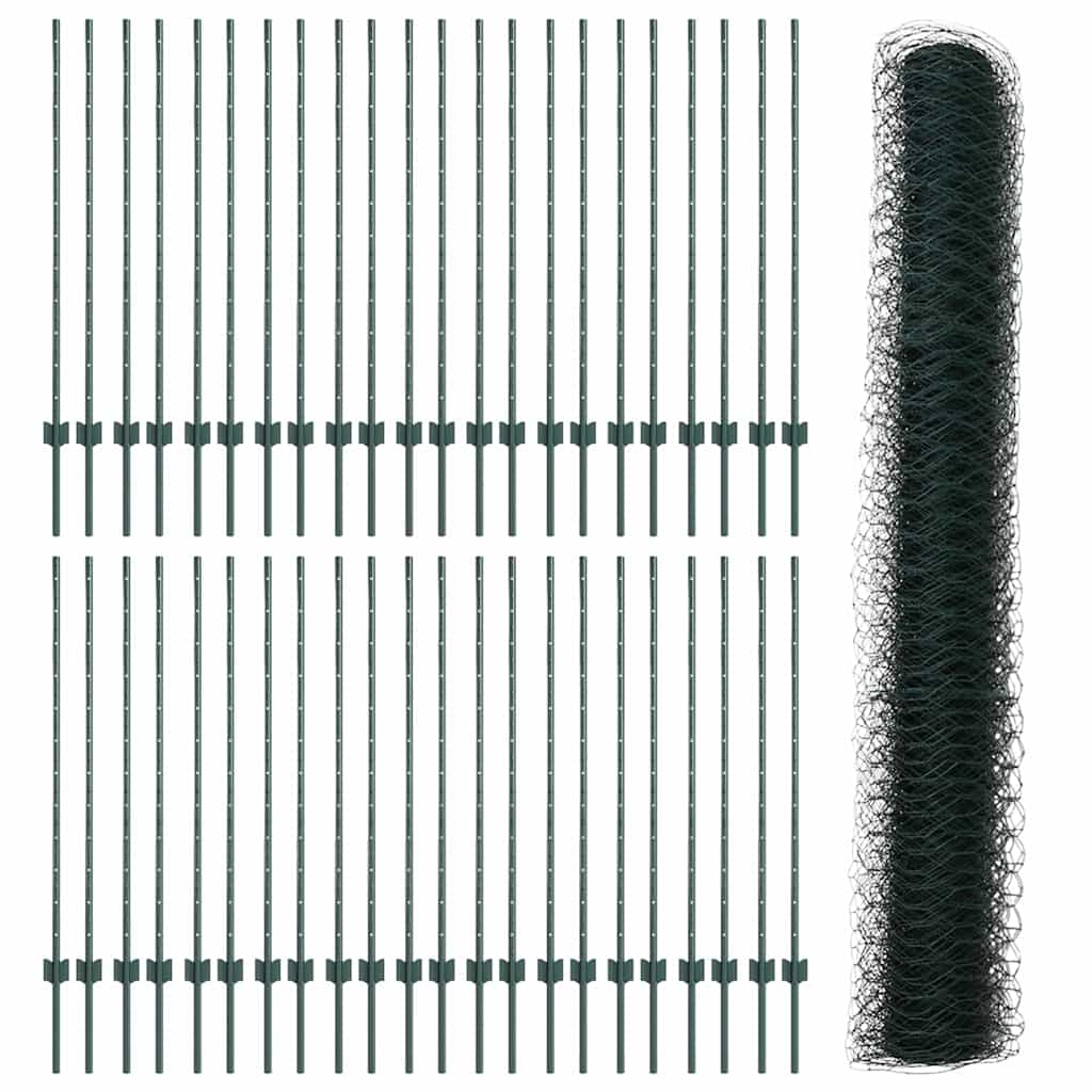 Recinzione con Posto Verde 1,2 x 100 m Acciaio e PVC