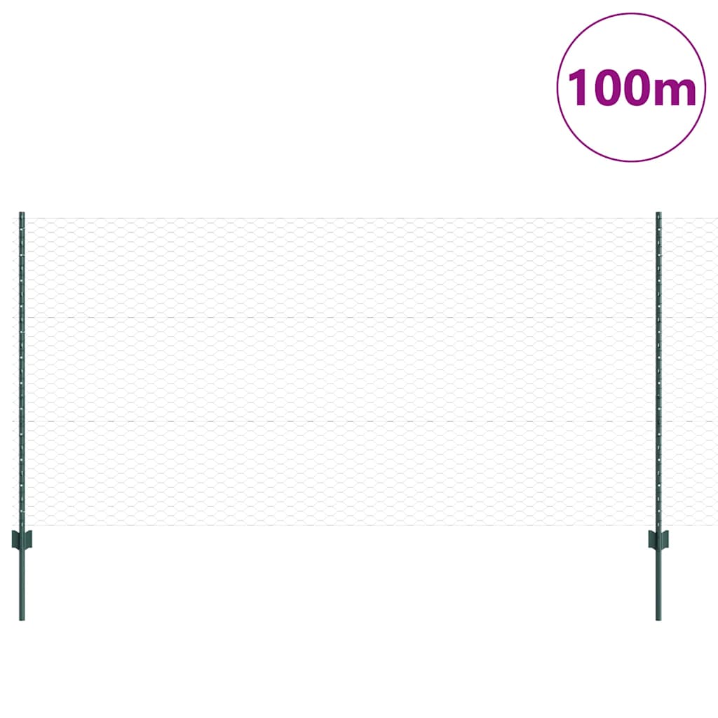 Recinzione con Posto Verde 1,2 x 100 m Acciaio e PVC
