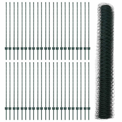 Recinzione con Posto Verde 1,2 x 100 m Acciaio e PVC