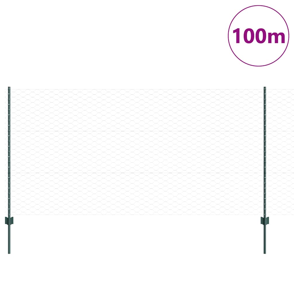Recinzione con Posto Verde 1,2 x 100 m Acciaio e PVC