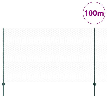 Recinzione con Posto Verde 1,4 x 100 m Acciaio e PVC
