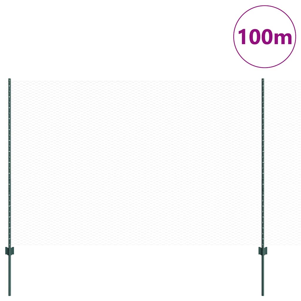 Recinzione con Posto Verde 1,5 x 100 m Acciaio e PVC