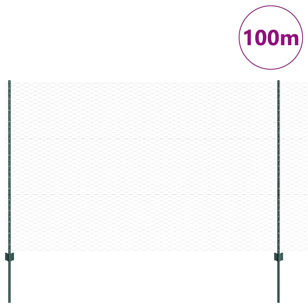 Recinzione con Posto Verde 1,5 x 100 m Acciaio e PVC