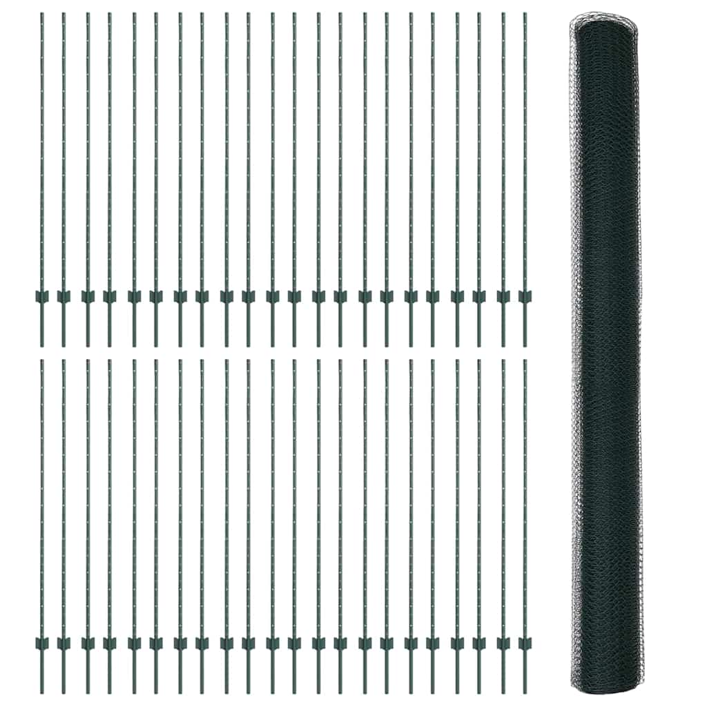 Recinzione con Posto Verde 1,6 x 100 m Acciaio e PVC