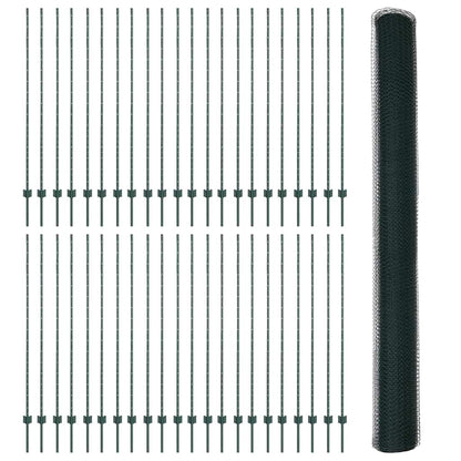 Recinzione con Posto Verde 1,6 x 100 m Acciaio e PVC