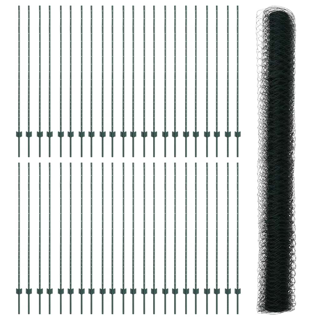 Recinzione con Posto Verde 1,6 x 100 m Acciaio e PVC