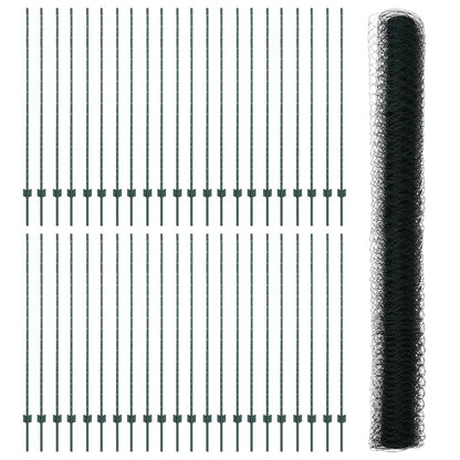 Recinzione con Posto Verde 1,6 x 100 m Acciaio e PVC