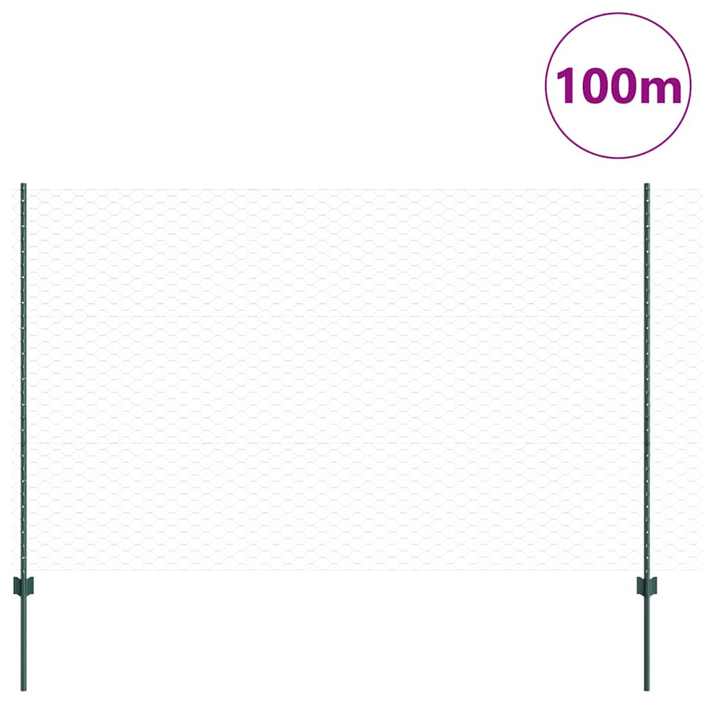 Recinzione con Posto Verde 1,6 x 100 m Acciaio e PVC