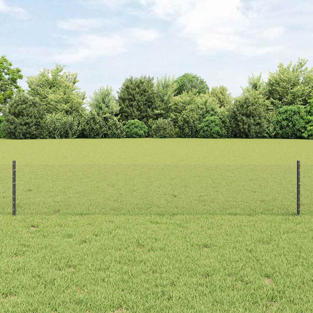 Recinzione con Posto Grigio 0,4 x 10 m Acciaio e PVC