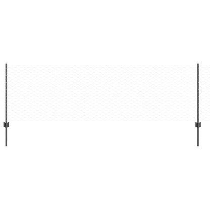 Recinzione con Posto Grigio 0,8 x 10 m Acciaio e PVC