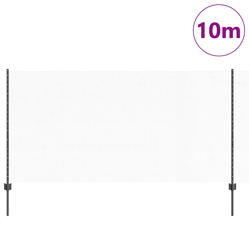 Recinzione con Posto Grigio 1,2 x 10 m Acciaio e PVC
