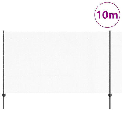 Recinzione con Posto Grigio 1,4 x 10 m Acciaio e PVC