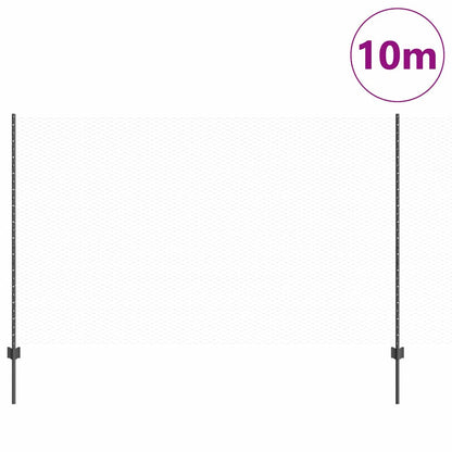 Recinzione con Posto Grigio 1,4 x 10 m Acciaio e PVC