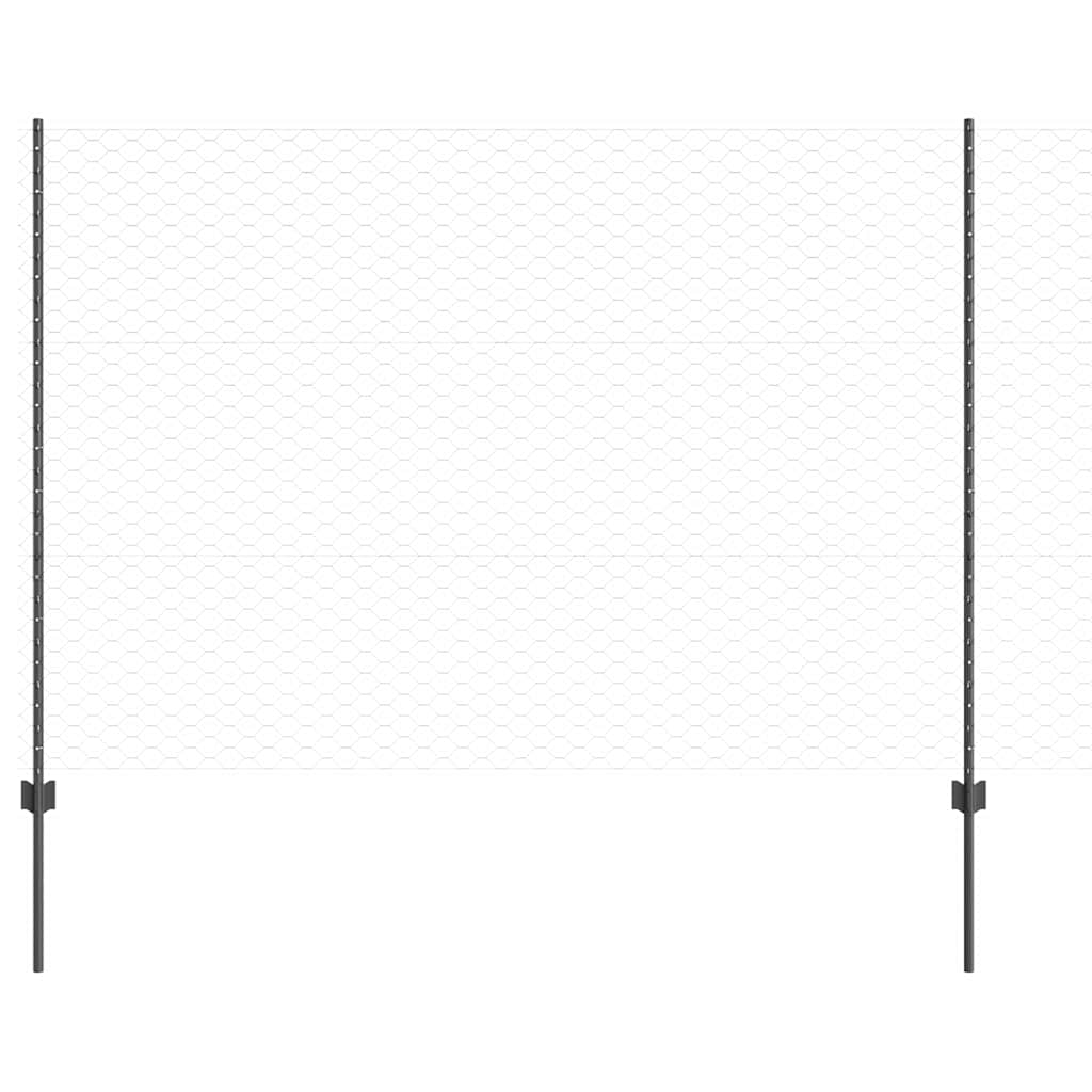 Recinzione con Posto Grigio 1,5 x 10 m Acciaio e PVC