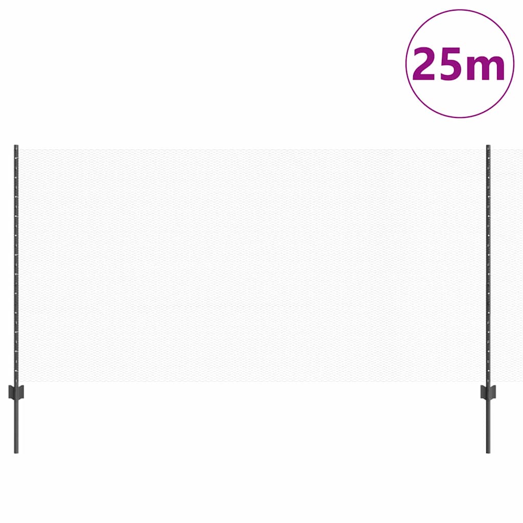 Recinzione con Posto Grigio 1,2 x 25 m Acciaio
