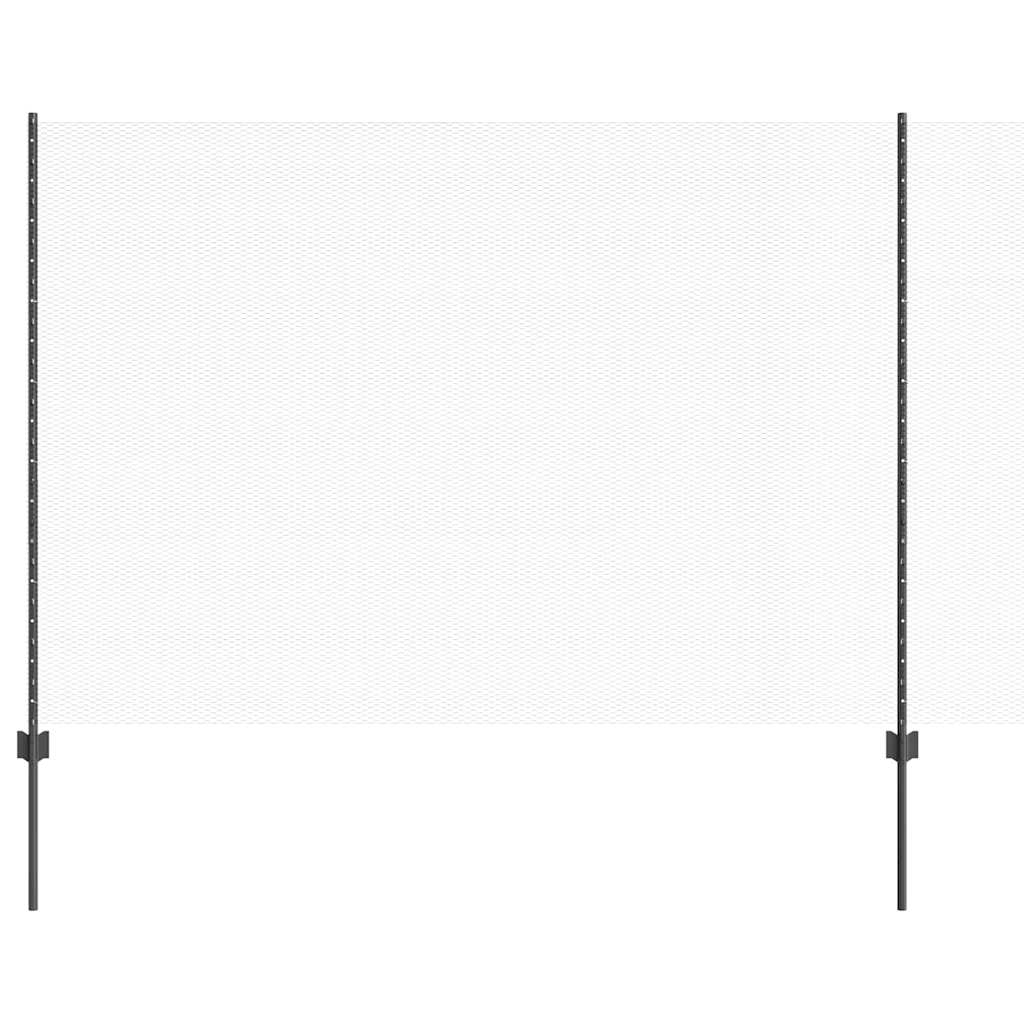 Recinzione con Posto Grigio 1,6 x 25 m Acciaio e PVC
