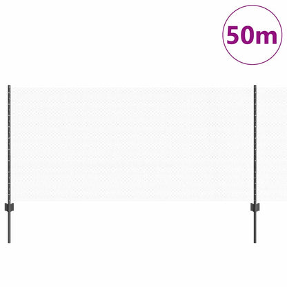 Recinzione con Posto Grigio 1 x 50 m Acciaio e PVC
