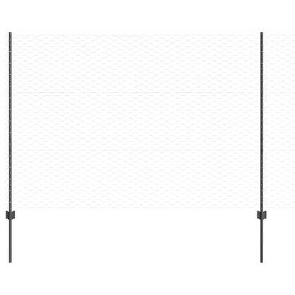Recinzione con Posto Grigio 1,5 x 50 m Acciaio e PVC