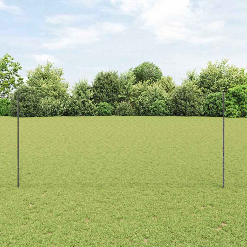 Recinzione con Posto Grigio 1,4 x 100 m Acciaio e PVC