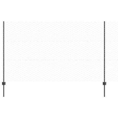 Recinzione con Posto Grigio 1,4 x 100 m Acciaio e PVC