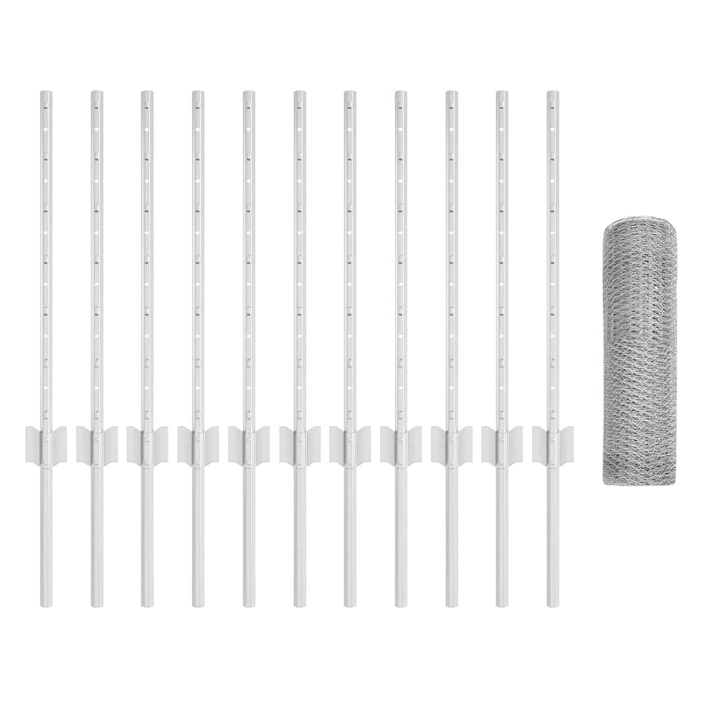 Recinzione con Posto Argento 0,6 x 25 m Acciaio