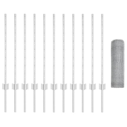 Recinzione con Posto Argento 0,8 x 25 m Acciaio