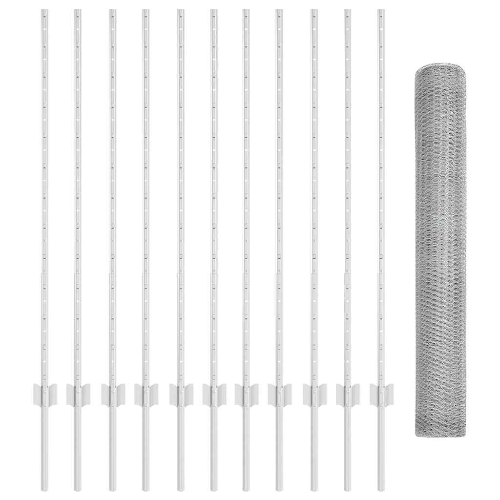 Recinzione con Posto Argento 1,2 x 25 m Acciaio