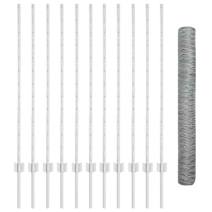 Recinzione con Posto Argento 1,2 x 25 m Acciaio