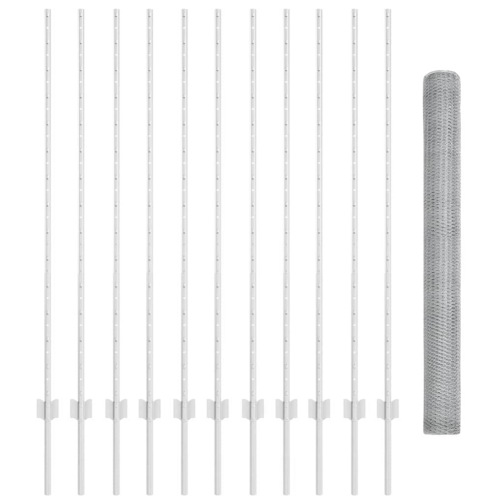 Recinzione con Posto Argento 1,4 x 25 m Acciaio