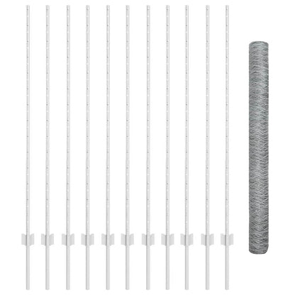Recinzione con Posto Argento 1,4 x 25 m Acciaio