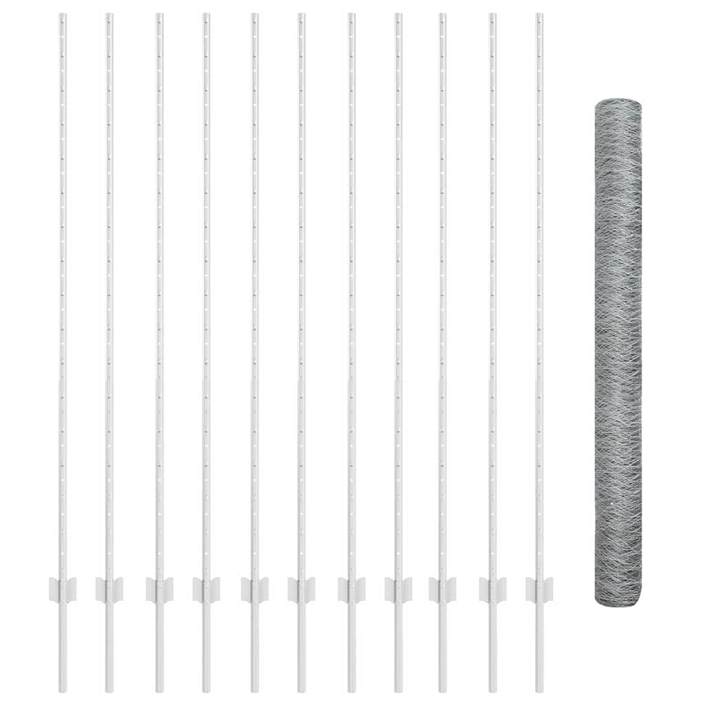 Recinzione con Posto Argento 1,5 x 25 m Acciaio