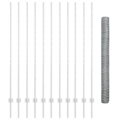Recinzione con Posto Argento 1,5 x 25 m Acciaio