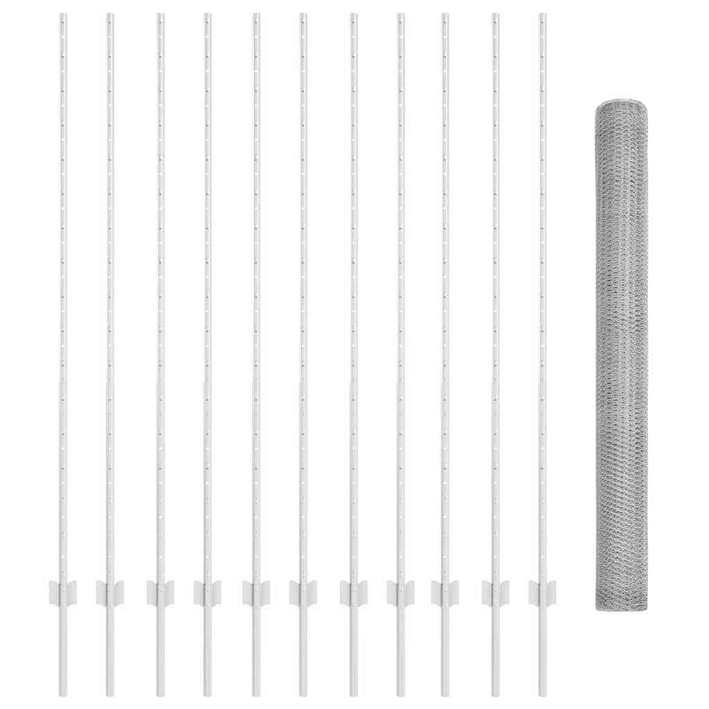 Recinzione con Posto Argento 1,6 x 25 m Acciaio