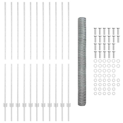 Recinzione con Posto Argento 1,6 x 25 m Acciaio