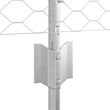 Recinzione con Posto Argento 0,4 x 50 m Acciaio