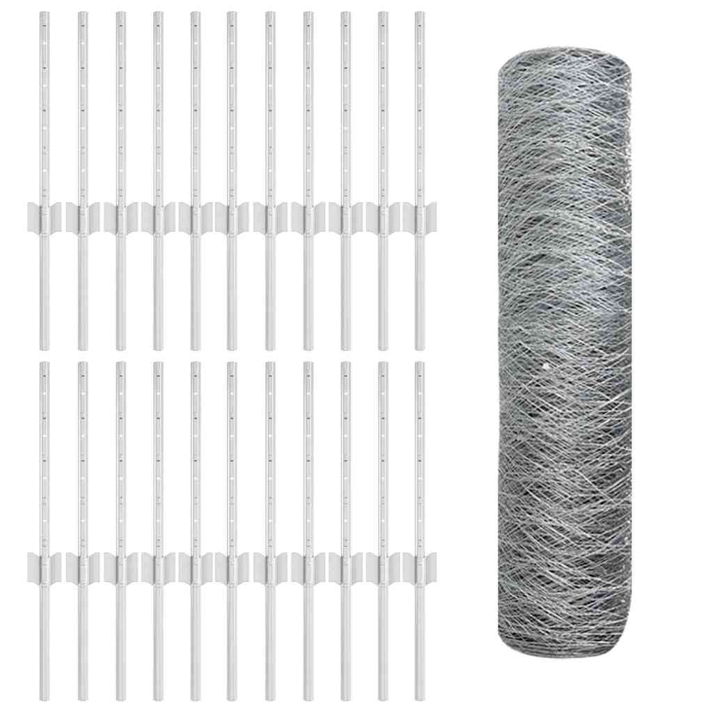 Recinzione con Posto Argento 0,4 x 50 m Acciaio