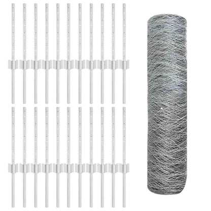 Recinzione con Posto Argento 0,4 x 50 m Acciaio