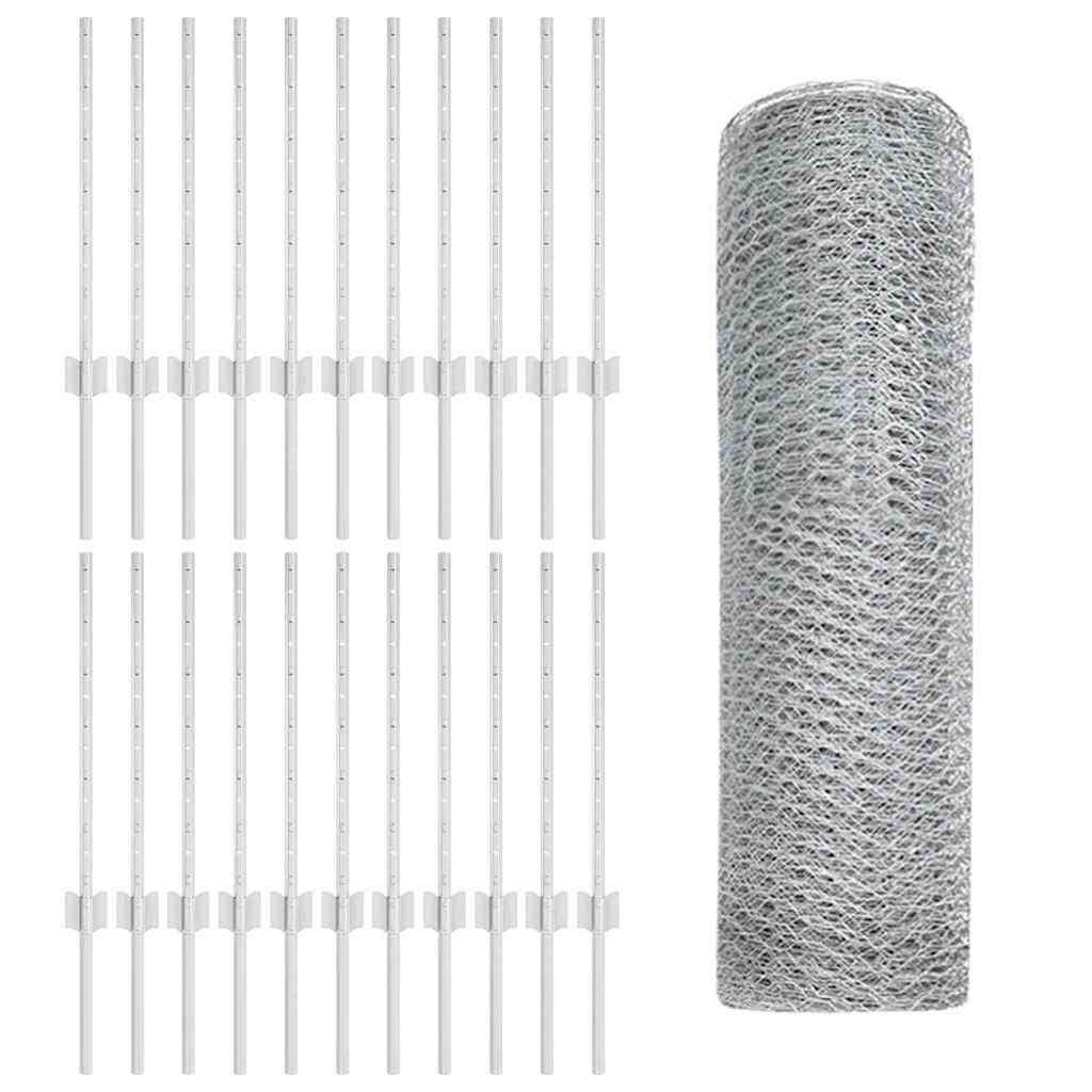 Recinzione con Posto Argento 0,5 x 50 m Acciaio