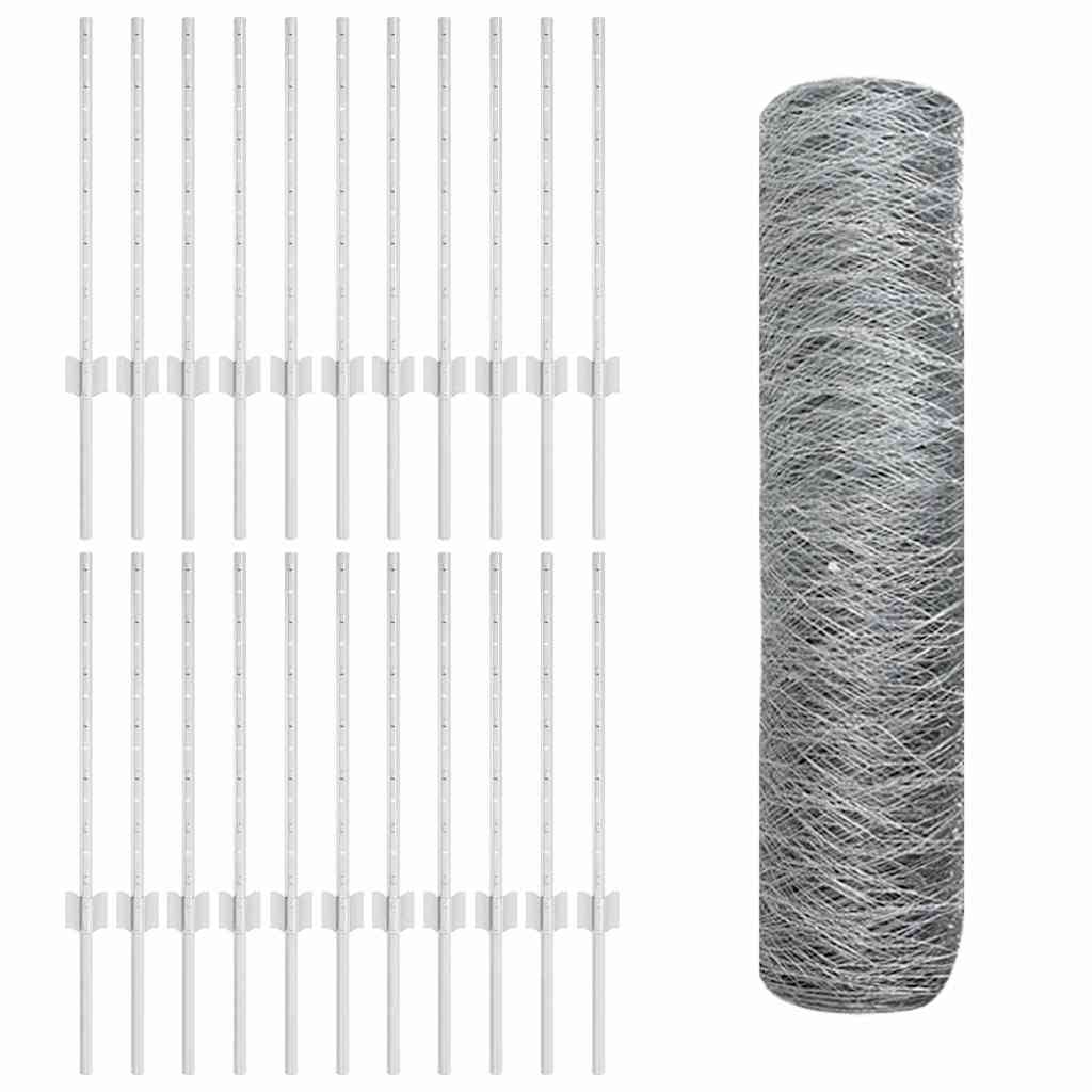 Recinzione con Posto Argento 0,6 x 50 m Acciaio