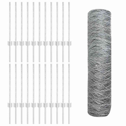 Recinzione con Posto Argento 0,6 x 50 m Acciaio