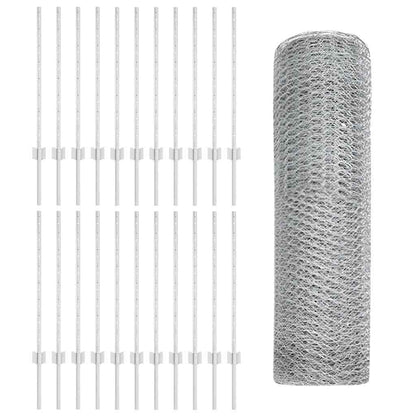 Recinzione con Posto Argento 0,8 x 50 m Acciaio