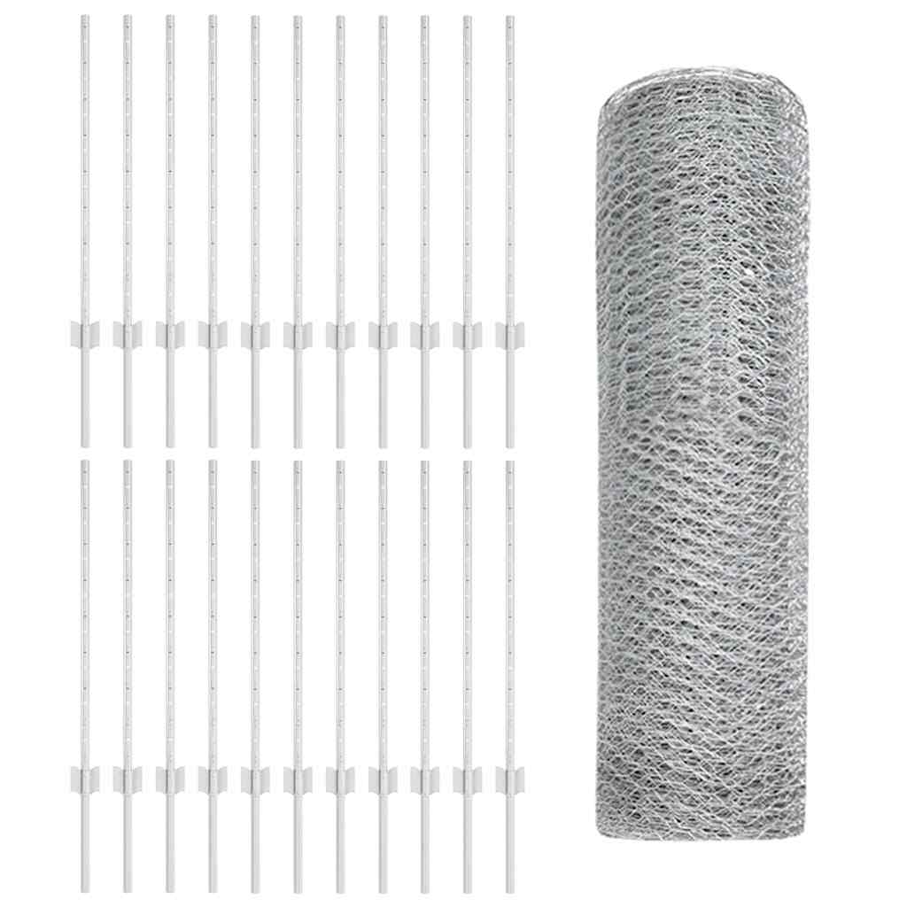 Recinzione con Posto Argento 0,8 x 50 m Acciaio