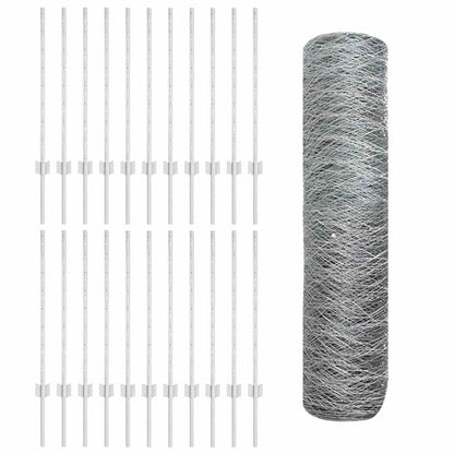 Recinzione con Posto Argento 0,8 x 50 m Acciaio
