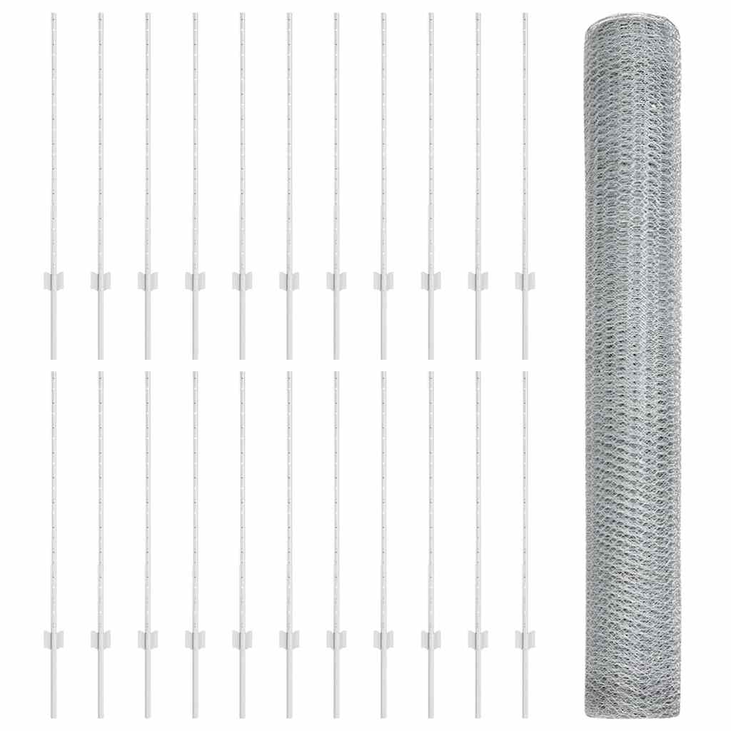 Recinzione con Posto Argento 1 x 50 m Acciaio