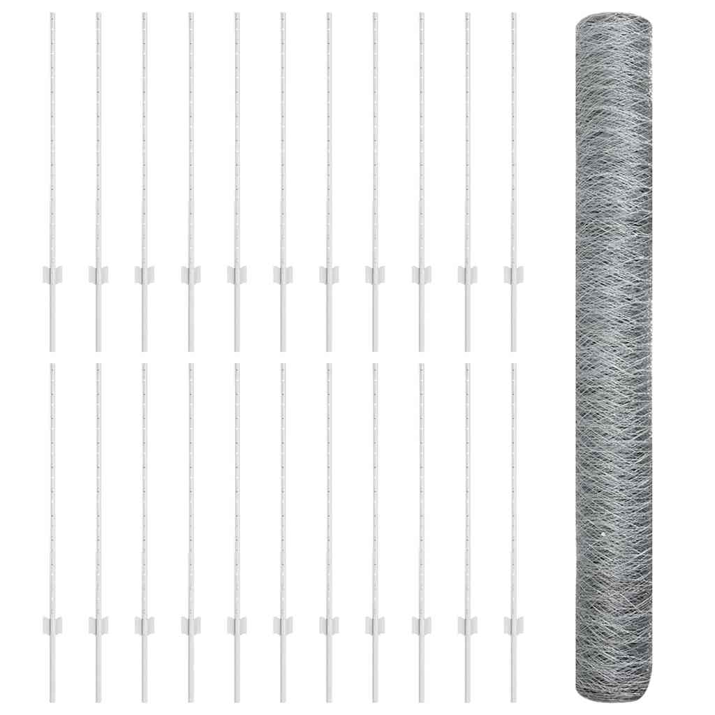 Recinzione con Posto Argento 1 x 50 m Acciaio