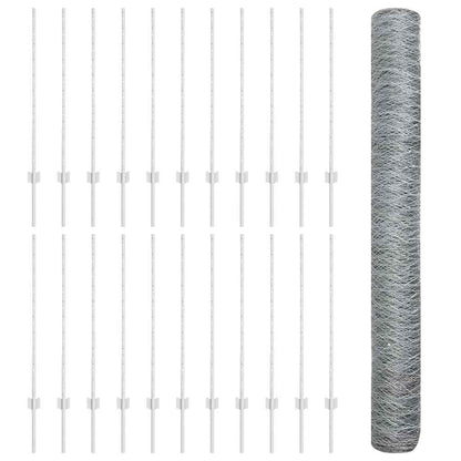 Recinzione con Posto Argento 1 x 50 m Acciaio
