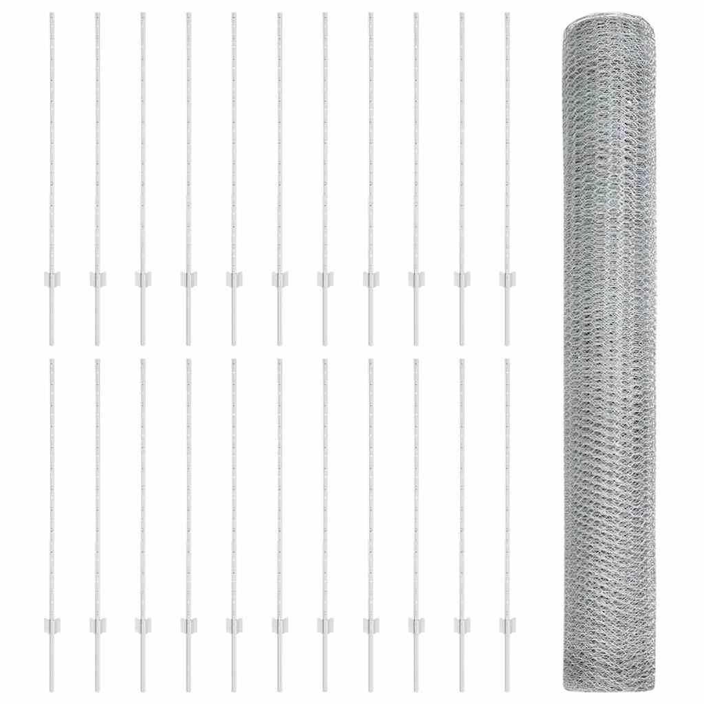 Recinzione con Posto Argento 1,2 x 50 m Acciaio